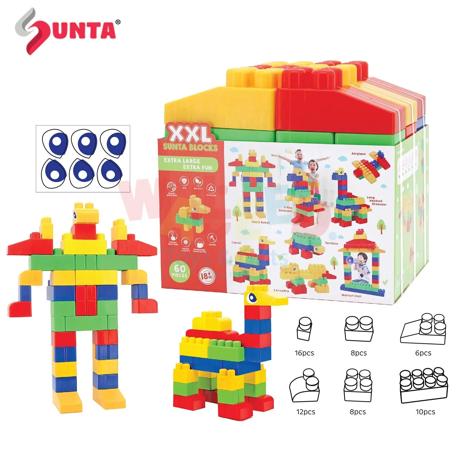 XXL SUNTA BLOCKS EXTRA FUN (60 PCS) PAPER BOX