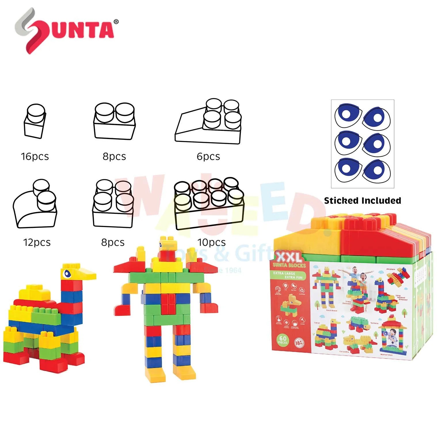 XXL SUNTA BLOCKS EXTRA FUN (60 PCS) PAPER BOX