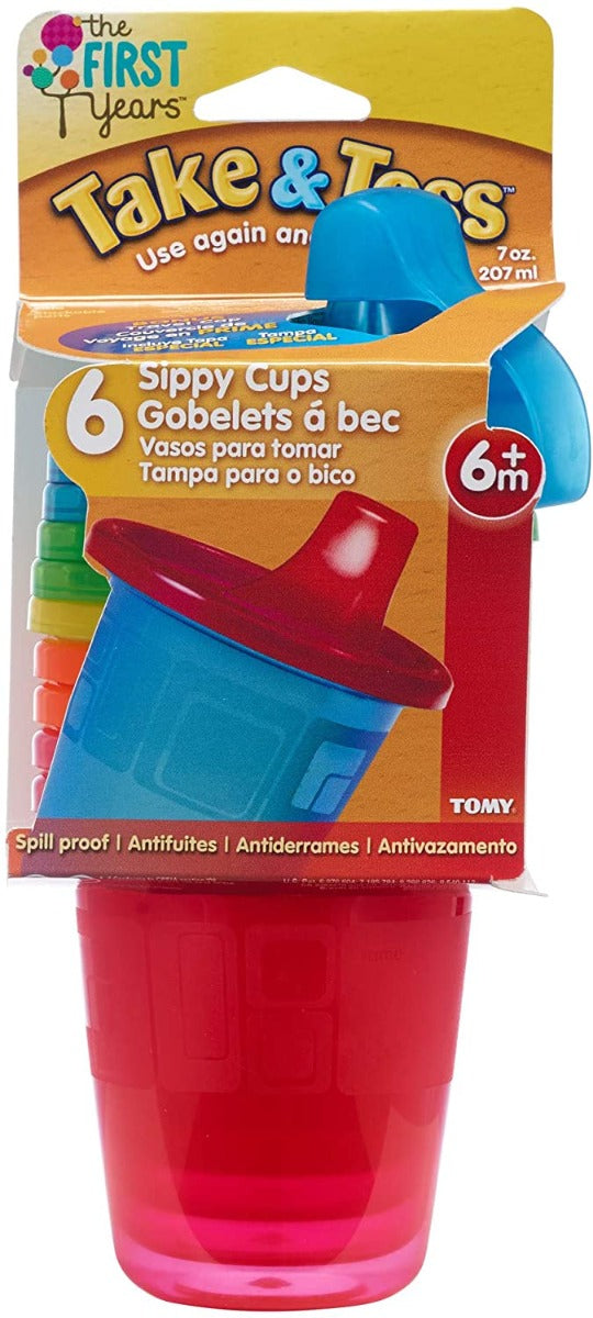 The First Years -Take & Toss 7Oz Spill-Proof Sippy Cups (Pack of 6)