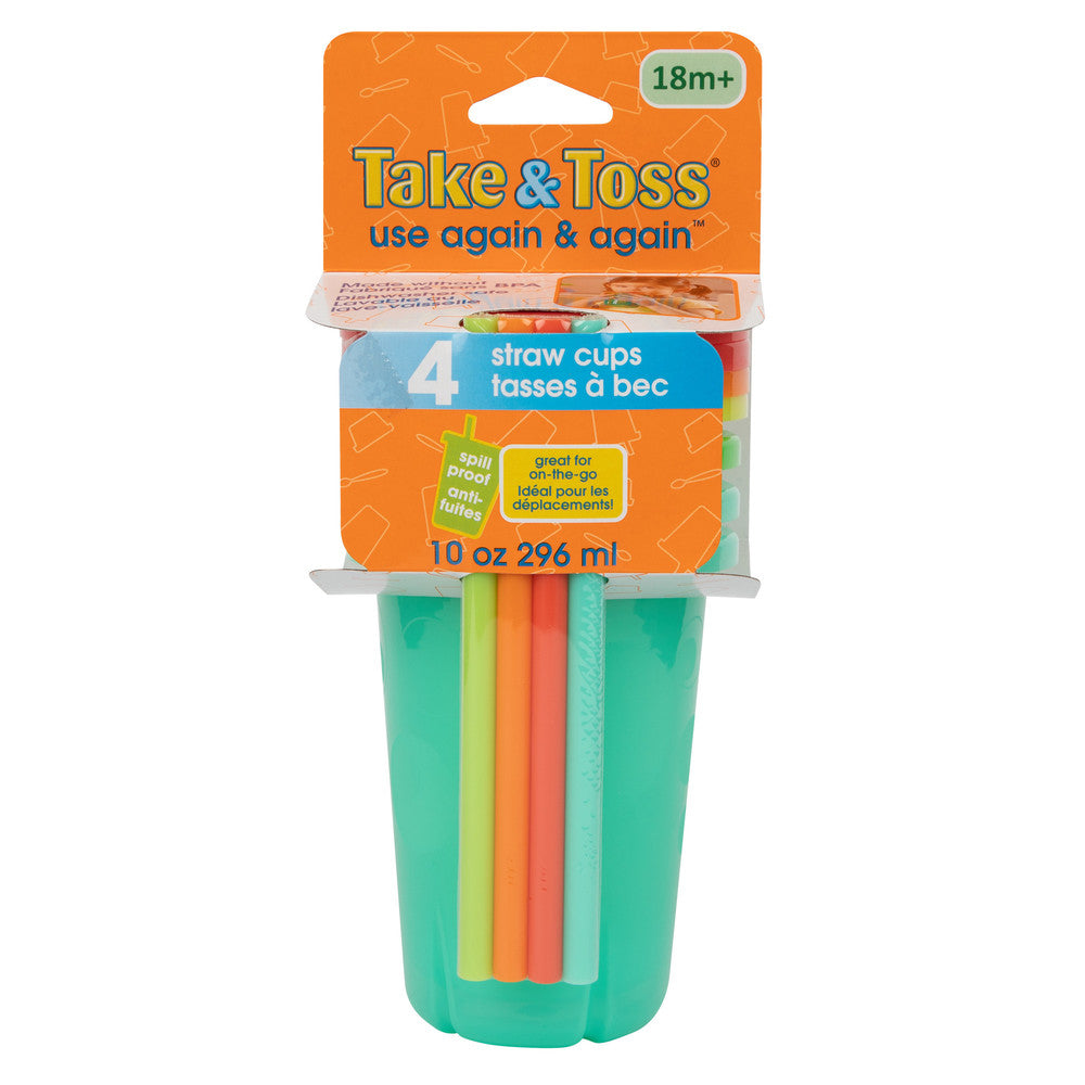 The First Years Take & Toss 10oz Straw Cups - Pack of 4