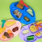 Toddler Divided Plate with Strong Suction Base - Red