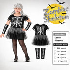 Zombiac Skeleton Girl Fancy Dress Costume for Kids