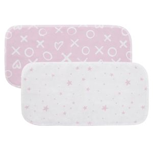 Burp Pads Pink Scribble Stars and Pink XO