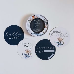 Whale and Azure Reversible Milestone Cards