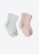 Kitikate ORGANIC MESH 2 PCS BABY SOCKS PEMBE-EKRU 0-3 AY