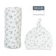 Lulujo Hello World Set (Bamboo Hat + Swaddle blanket) - Blueberries 