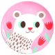Petit Monkey Melamine Plate Pink Polar Bear