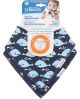Dr.Brown's Bandana Bib w/ Teether, 2-Pack, Anchors/Whales (includes ONE Orange Teether)