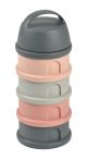 Beaba Formula Milk Container - 4 Compartments - Mineral Grey/Pink