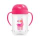 Dr.Brown's 9 oz/270 ml Soft-Spout Toddler Cup w/ Handles - Pink Llama Deco (9m+), 1-Pack