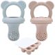 Food & Fruit Feeder Pacifier 3pc Set for Baby with Freezer Tray - Taupe & Mist