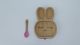 Mori Mori rabbit plate with spoon and silicone suction pink