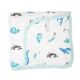 Lulujo Bamboo Crib Quilt Whales