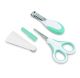 Nuvita Small scissors with rounded tips nail clippers and nail files. Cool Green