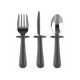 Grey Stainless-Steel Fork, Knife and Spoon Set