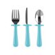 Teal Stainless-Steel Fork, Knife and Spoon Set