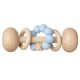 Blue Wooden Rattle Toys for Babies with Silicone Beads